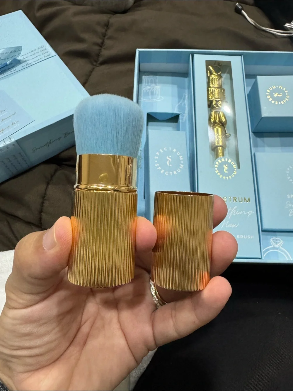 To Have and To Hold Spectrum Light Blue Luxe Makeup Brush Set